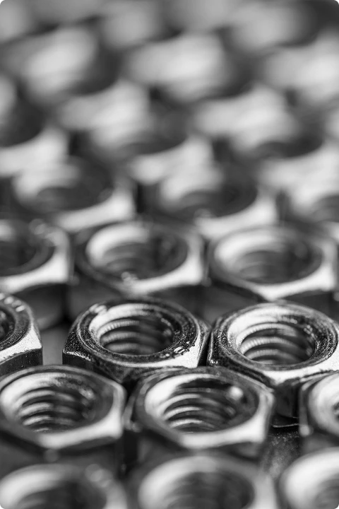 Chrome metal nuts background
